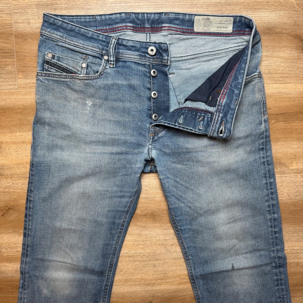 Diesel Waykee Jeans Mens 32x32 Blue Regular Straight Leg Stretch Denim 084NL - Picture 2 of 15